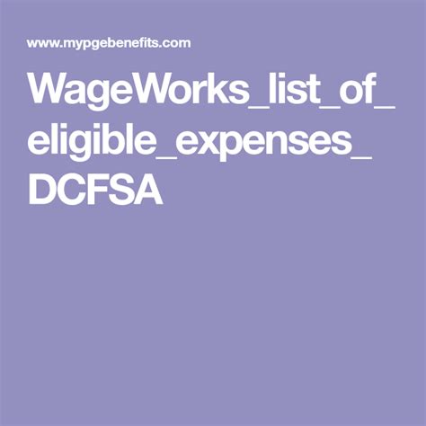 dcfsa eligible expenses